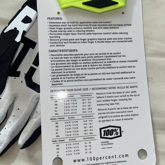 Brand‎ New With Tags 100% Men's iTrack Gloves, Black Small 10015-019-10 Biker - Picture 4 of 16